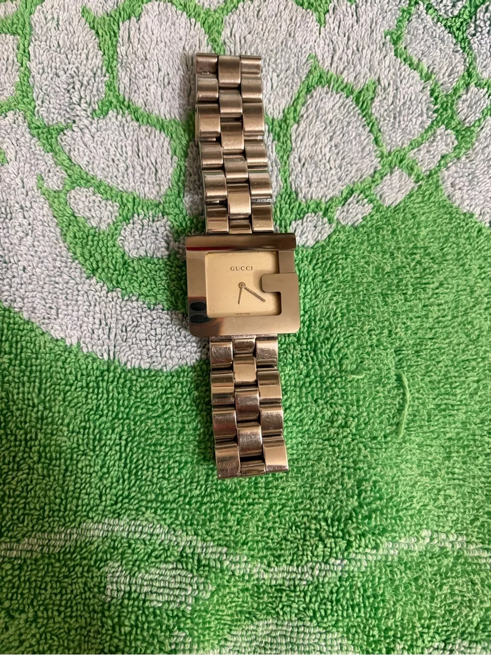 Gucci Gold Tone Square Bracelet Watch